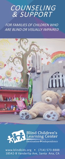 Blind Children's Learning Center counseling and support brochure