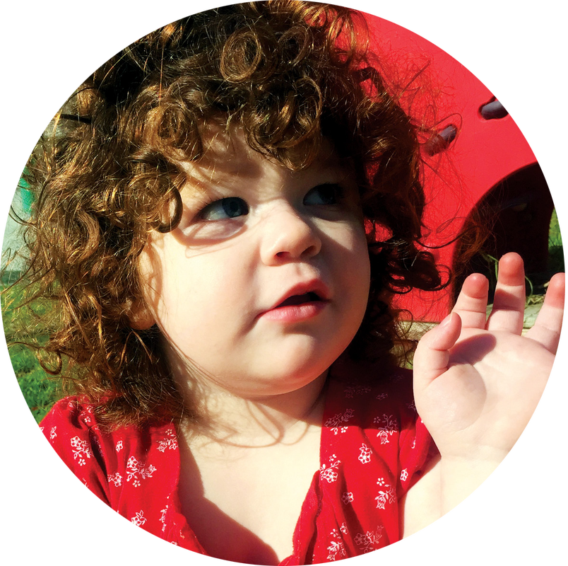 Visually impaired girl plays outside